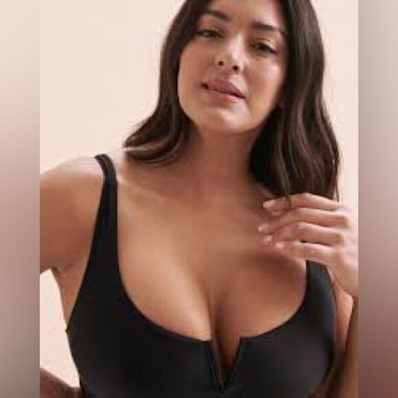 Good American Swim Top Women Size L or XL Black Vegas U Ring Bikini Swimsuit - Picture 6 of 10
